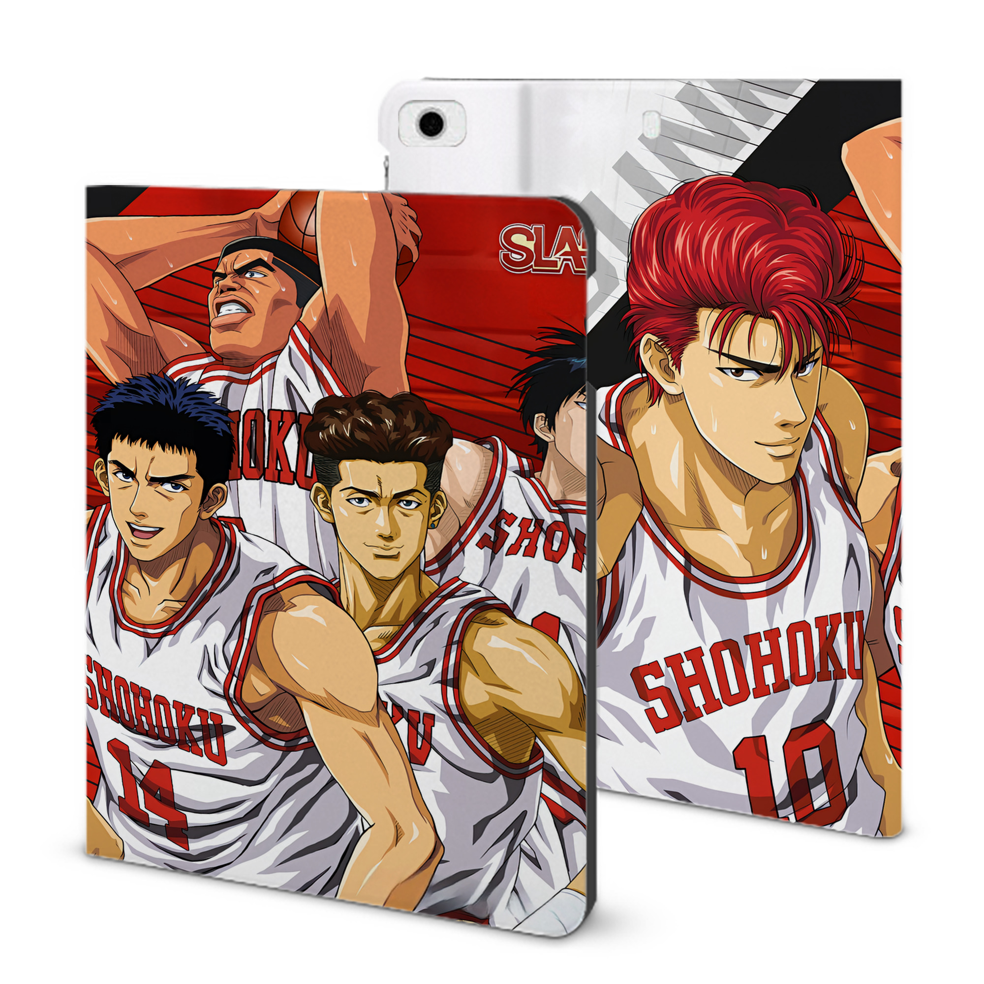 （画像用） SLAM DUNK／スラムダンク IPad ケース ブック型 PUレザー TPU 耐衝撃 軽量 薄型 ペン収納なし 全面保護 IPad 各モデル対応